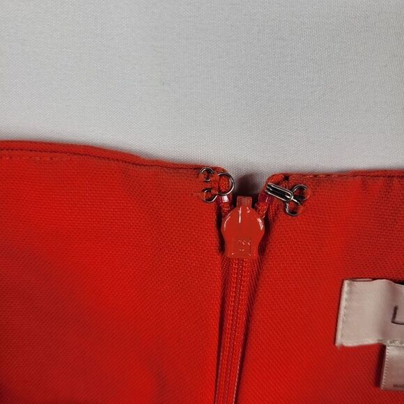 8P LOFT red orange back zip PENCIL SKIRT 8 petite - Picture 6 of 11